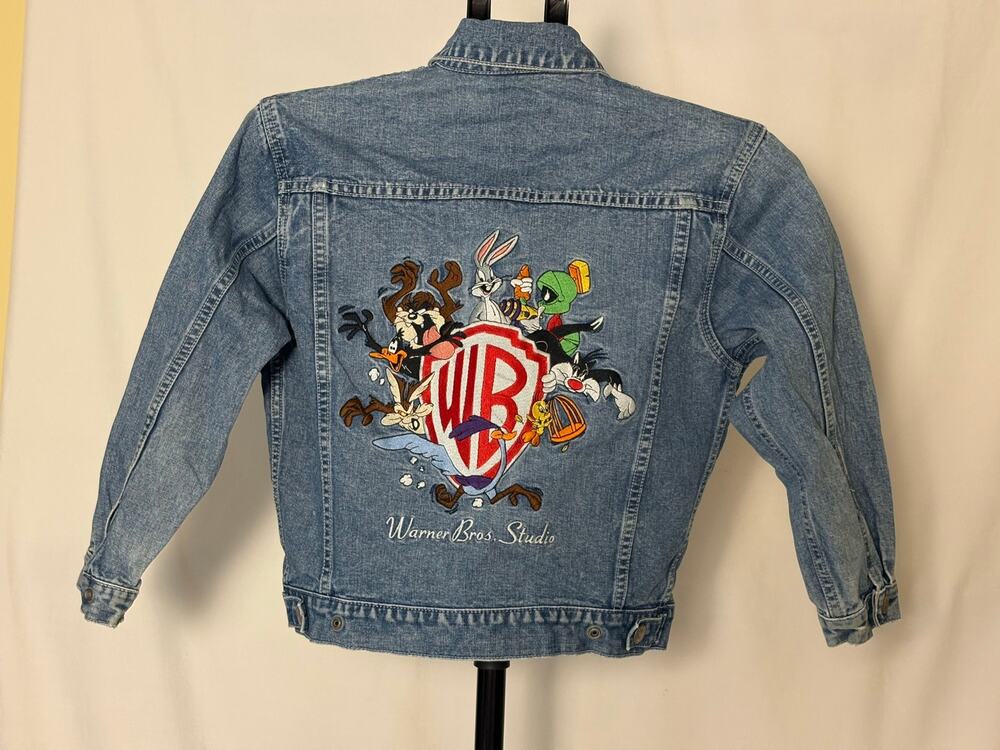 Vintage 1997 Warner Bros Looney Tunes Denim Jacket Kids M